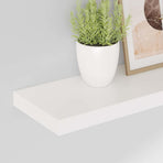 Floating Wall Shelves 2 pcs High Gloss White 80x23.5x3.8 cm MDF
