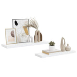 Floating Wall Shelves 2 pcs High Gloss White 80x23.5x3.8 cm MDF - 45-Degree Angle
