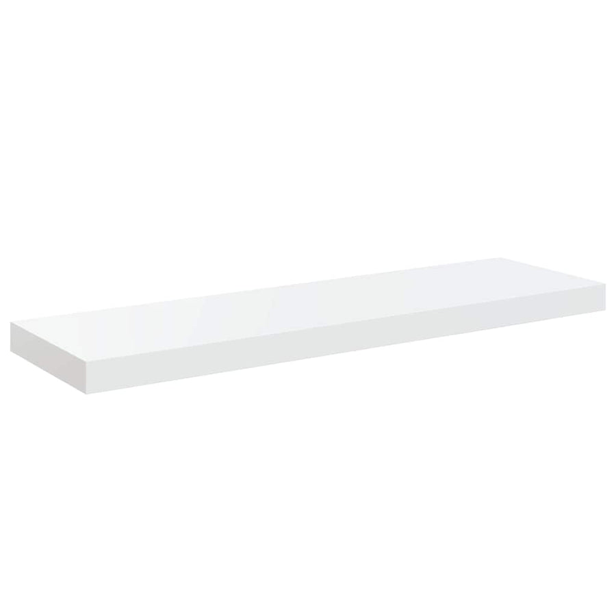 Floating Wall Shelves 2 pcs High Gloss White 80x23.5x3.8 cm MDF