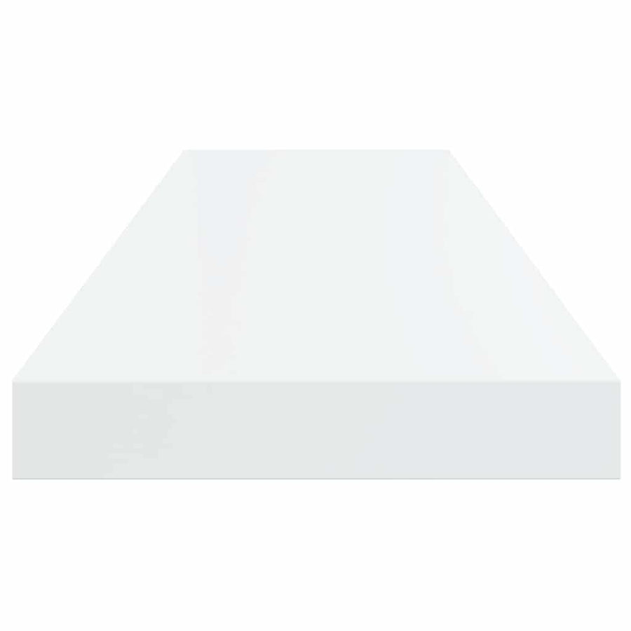 Floating Wall Shelves 2 pcs High Gloss White 80x23.5x3.8 cm MDF