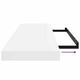 Floating Wall Shelves 2 pcs High Gloss White 80x23.5x3.8 cm MDF - Extra Image