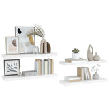 Floating Wall Shelves 4 pcs High Gloss White 80x23.5x3.8 cm MDF