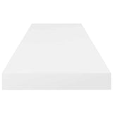 Floating Wall Shelves 4 pcs High Gloss White 80x23.5x3.8 cm MDF - Low Angle