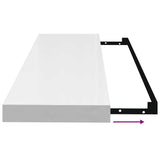 Floating Wall Shelves 4 pcs High Gloss White 80x23.5x3.8 cm MDF - Extra Image