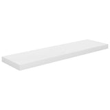 Floating Wall Shelves 2 pcs High Gloss White 90x23.5x3.8 cm MDF - Side View