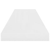 Floating Wall Shelves 2 pcs High Gloss White 90x23.5x3.8 cm MDF