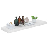 Floating Wall Shelves 2 pcs High Gloss White 90x23.5x3.8 cm MDF - Close-Up Angle