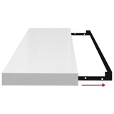 Floating Wall Shelves 2 pcs High Gloss White 90x23.5x3.8 cm MDF - Extra Image