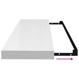Floating Wall Shelves 4 pcs High Gloss White 90x23.5x3.8 cm MDF