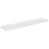 Floating Wall Shelf High Gloss White 120x23.5x3.8 cm MDF - Front View