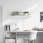 Floating Wall Shelf High Gloss White 120x23.5x3.8 cm MDF
