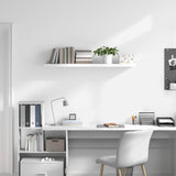 Floating Wall Shelf High Gloss White 120x23.5x3.8 cm MDF - Side View