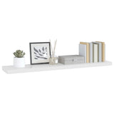 Floating Wall Shelf High Gloss White 120x23.5x3.8 cm MDF - 45-Degree Angle