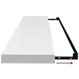 Floating Wall Shelf High Gloss White 120x23.5x3.8 cm MDF