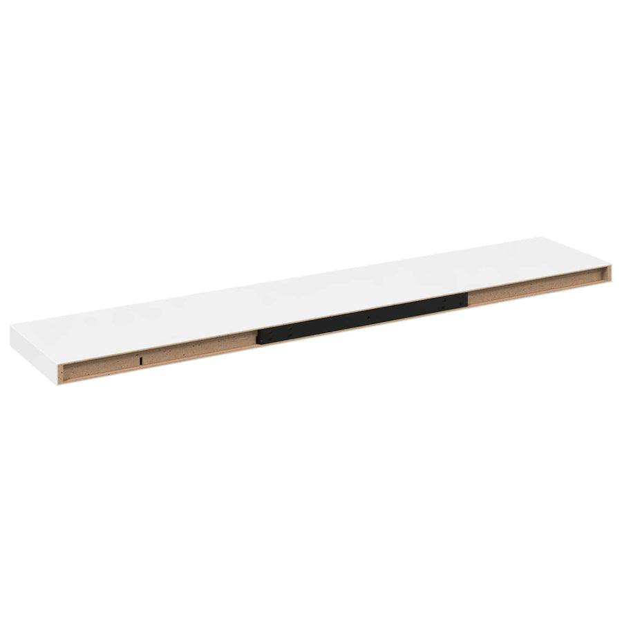 Floating Wall Shelf High Gloss White 120x23.5x3.8 cm MDF