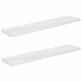 Floating Wall Shelves 2 pcs High Gloss White 120x23.5x3.8 cm MDF