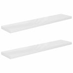 Floating Wall Shelves 2 pcs High Gloss White 120x23.5x3.8cm MDF