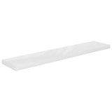 Floating Wall Shelves 2 pcs High Gloss White 120x23.5x3.8 cm MDF - Side View