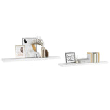 Floating Wall Shelves 2 pcs High Gloss White 120x23.5x3.8 cm MDF