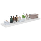Floating Wall Shelves 2 pcs High Gloss White 120x23.5x3.8 cm MDF - Close-Up Angle