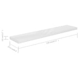 Floating Wall Shelves 2 pcs High Gloss White 120x23.5x3.8 cm MDF