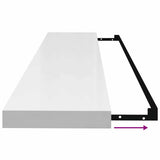 Floating Wall Shelves 2 pcs High Gloss White 120x23.5x3.8 cm MDF