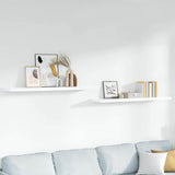 Floating Wall Shelves 2 pcs High Gloss White 120x23.5x3.8 cm MDF