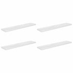 Floating Wall Shelves 4 pcs High Gloss White 120x23.5x3.8cm MDF
