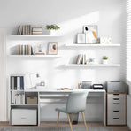 Floating Wall Shelves 4 pcs High Gloss White 120x23.5x3.8cm MDF