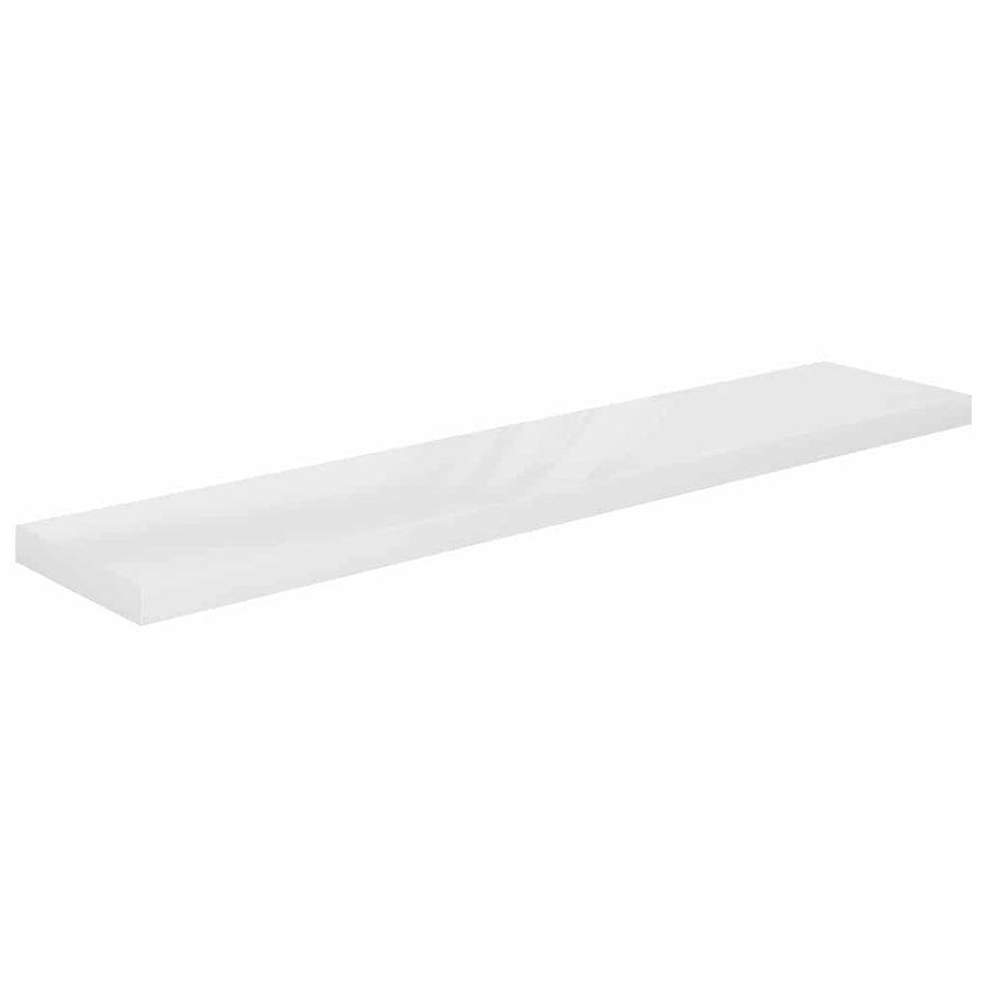 Floating Wall Shelves 4 pcs High Gloss White 120x23.5x3.8cm MDF