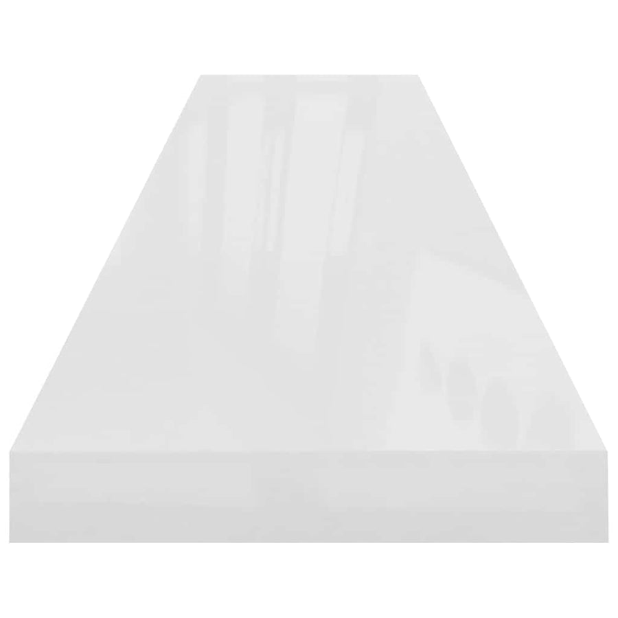 Floating Wall Shelves 4 pcs High Gloss White 120x23.5x3.8cm MDF