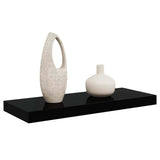 Floating Wall Shelf High Gloss Black 60x23.5x3.8 cm MDF - 45-Degree Angle