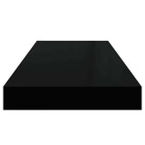 Floating Wall Shelf High Gloss Black 60x23.5x3.8 cm MDF
