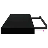 Floating Wall Shelf High Gloss Black 60x23.5x3.8 cm MDF