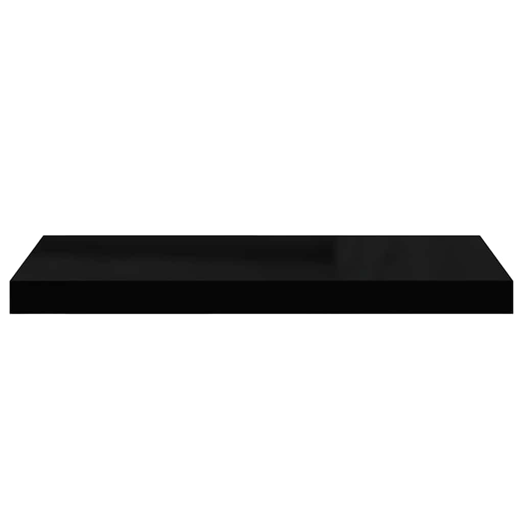 Floating Wall Shelves 2 pcs High Gloss Black 60x23.5x3.8 cm MDF