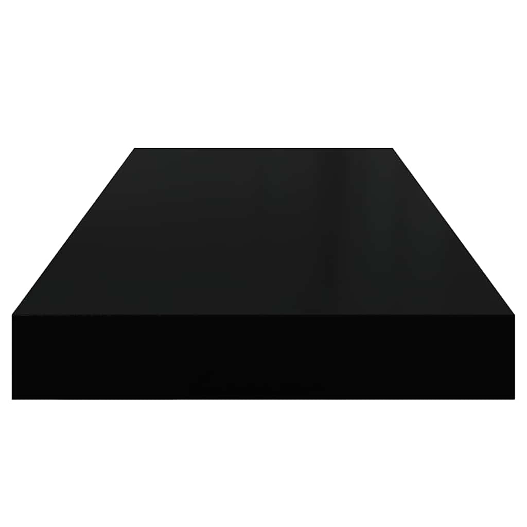 Floating Wall Shelves 2 pcs High Gloss Black 60x23.5x3.8 cm MDF