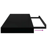 Floating Wall Shelves 4 pcs High Gloss Black 60x23.5x3.8 cm MDF - Extra Image