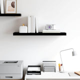 Floating Wall Shelf High Gloss Black 80x23.5x3.8 cm MDF - Side View