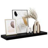 Floating Wall Shelf High Gloss Black 80x23.5x3.8 cm MDF - 45-Degree Angle