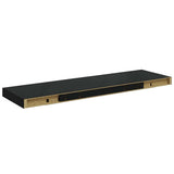Floating Wall Shelf High Gloss Black 80x23.5x3.8 cm MDF - Low Angle