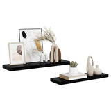 Floating Wall Shelves 2 pcs High Gloss Black 80x23.5x3.8 cm MDF - 45-Degree Angle