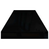 Floating Wall Shelves 4 pcs High Gloss Black 80x23.5x3.8 cm MDF