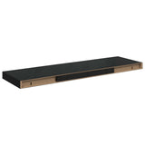 Floating Wall Shelves 4 pcs High Gloss Black 80x23.5x3.8 cm MDF - Front View