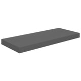 Floating Wall Shelf High Gloss Grey 60x23.5x3.8 cm MDF - Front View