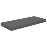 Floating Wall Shelves 2 pcs High Gloss Grey 60x23.5x3.8 cm MDF - Top-Down View