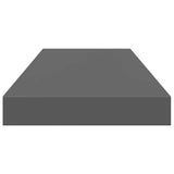 Floating Wall Shelves 2 pcs High Gloss Grey 60x23.5x3.8 cm MDF