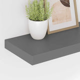 Floating Wall Shelves 4 pcs High Gloss Grey 60x23.5x3.8 cm MDF - Top-Down View