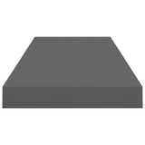 Floating Wall Shelves 4 pcs High Gloss Grey 60x23.5x3.8 cm MDF