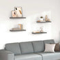Floating Wall Shelves 4 pcs High Gloss Grey 60x23.5x3.8 cm MDF