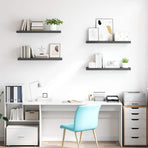 Floating Wall Shelves 4 pcs High Gloss Grey 80x23.5x3.8 cm MDF